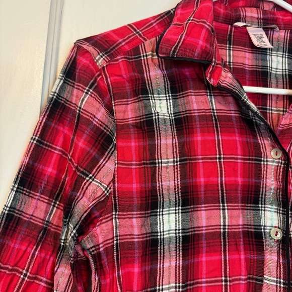 Victoria’s Secret Red Pink Plaid Sleep Shirt Small - Picture 4 of 10